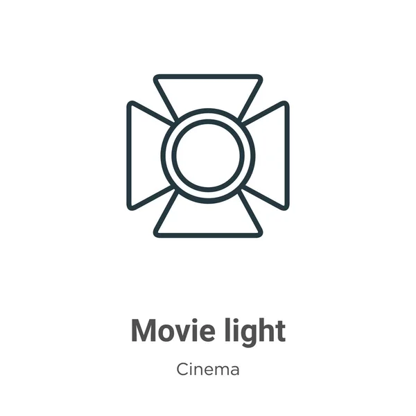 Movie Light Outline Vector Icon Thin Line Black Movie Light — Stock Vector