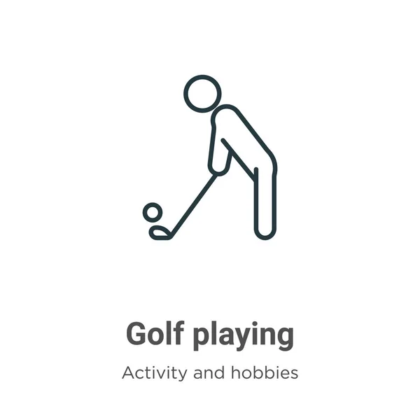 Icono Vectorial Del Juego Golf Icono Juego Golf Negro Línea — Vector de stock