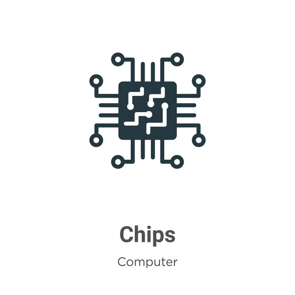 Chips Vektorsymbol Auf Weißem Hintergrund Flache Vektor Chips Symbolzeichen Aus — Stockvektor