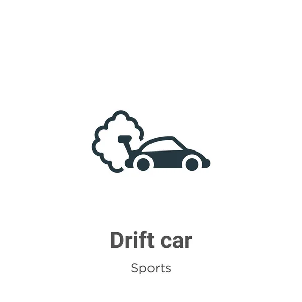 Drift car glyph icon vector on white background. Flat vector drift car icon symbol sign from modern sports collection for mobile concept and web apps design.