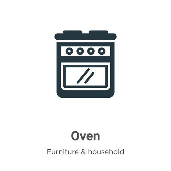 白い背景にもベクトルアイコンがあります モバイルコンセプトとWebアプリのデザインのための現代的な家具コレクションからフラットベクトルオーブンアイコン記号記号 — ストックベクタ