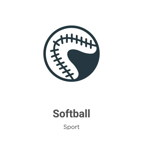 Softball glyph icon vector on white background. Flat vector softball icon symbol sign from modern sport collection for mobile concept and web apps design.