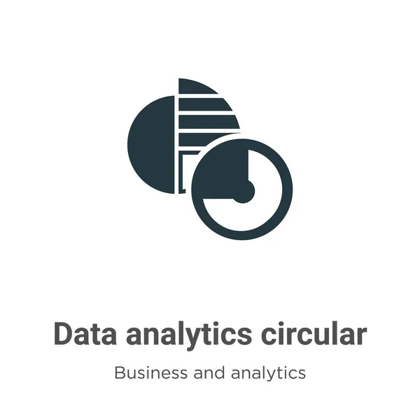 Data Analytics Circular Vector Icon White Background Flat Vector Data — Stock Vector