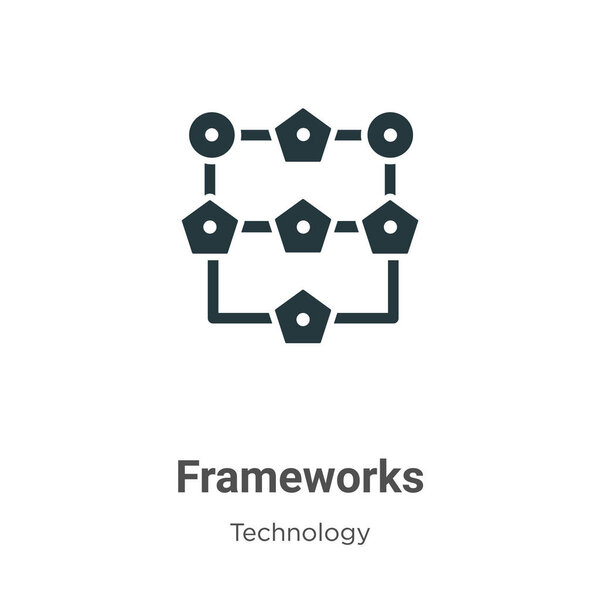 Frameworks glyph icon vector on white background. Flat vector frameworks icon symbol sign from modern technology collection for mobile concept and web apps design.