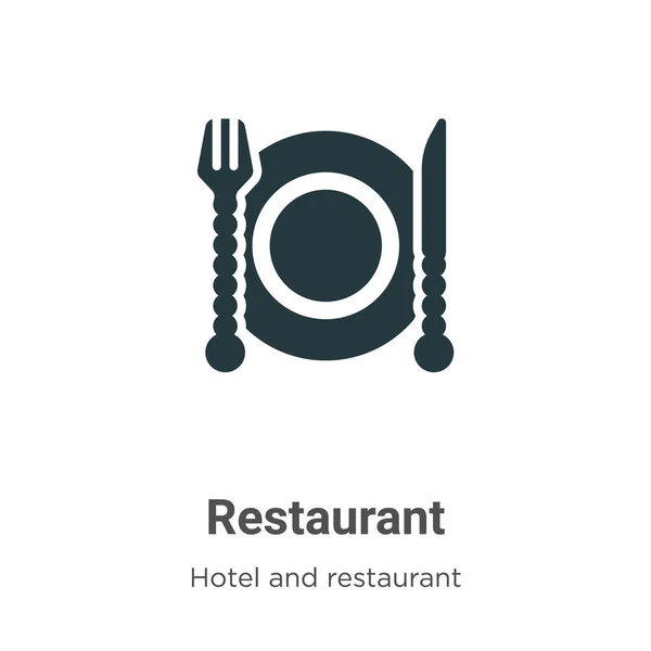 Restaurant Glyphe Icône Vecteur Sur Fond Blanc Symbole Emblématique Restaurant — Image vectorielle