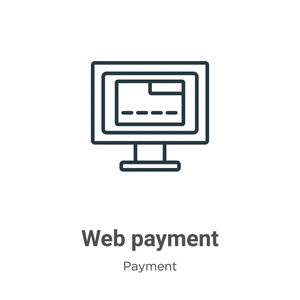 Web Payment Outline Vector Icon Thin Line Black Web Payment — ストックベクタ