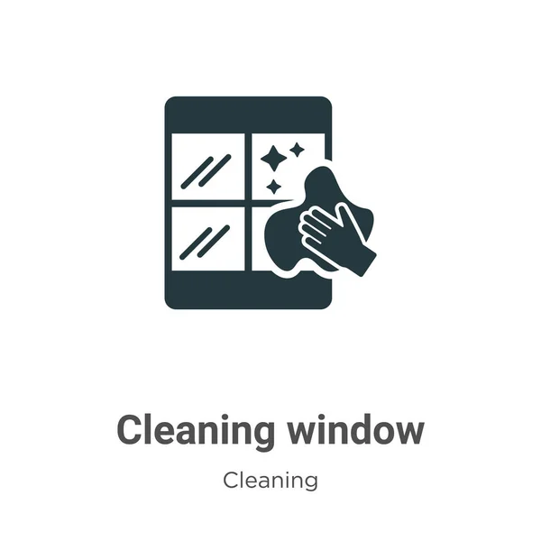 Icono Vectorial Ventana Limpieza Fondo Blanco Señal Icono Ventana Limpieza — Vector de stock