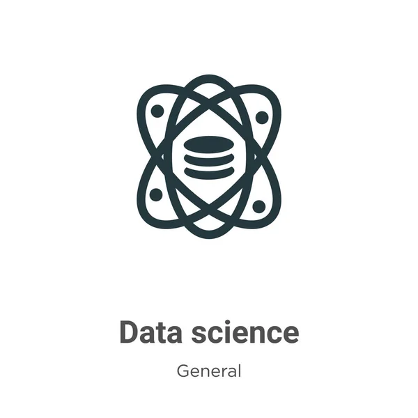 Data Science Glyph Icon Vector White Background Simbolo Flat Vector — Vettoriale Stock