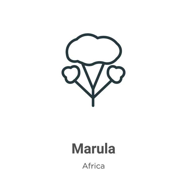 Marula Contornee Icono Vectorial Icono Marula Negra Línea Thin Ilustración — Vector de stock