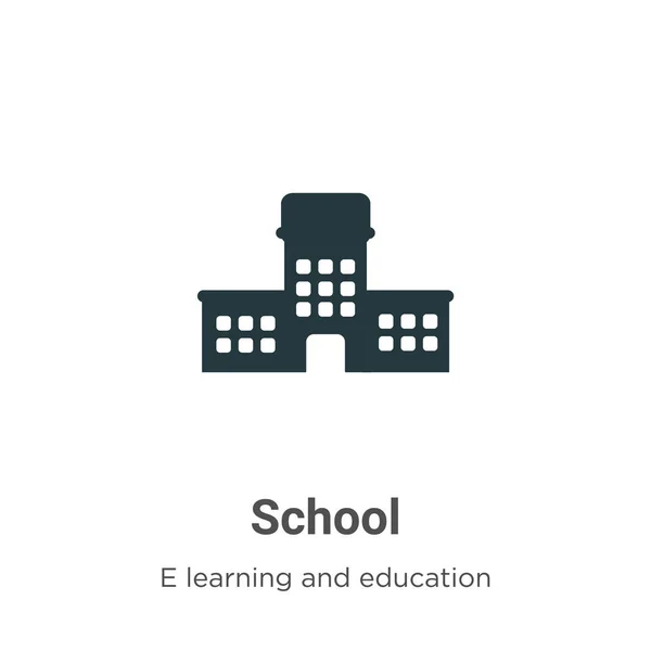 Beyaz Arka Planda Okul Vektör Simgesi Mobil Kavram Web Uygulamaları — Stok Vektör