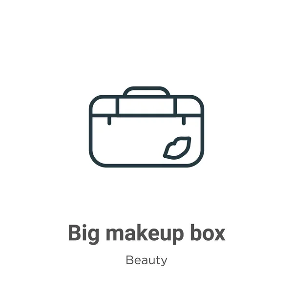 大きな化粧箱の輪郭ベクトルアイコン 薄いライン黒の大きな化粧箱のアイコン 白の背景に隔離された編集可能な美しさの概念からフラットベクトルシンプルな要素イラスト — ストックベクタ