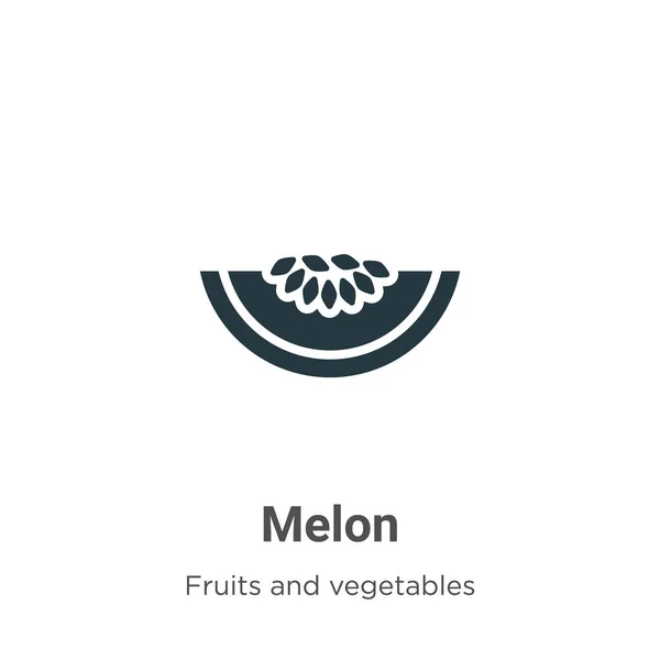白い背景にメロンのグリフアイコンベクトル モバイルコンセプトとWebアプリのデザインのための現代の果物コレクションからフラットベクトルメロンのアイコンのシンボルサイン — ストックベクタ