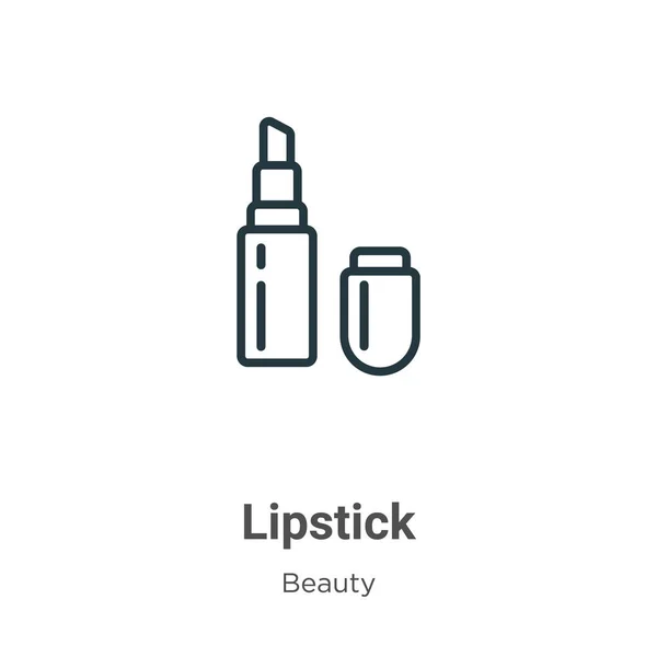 Lipstick Outline Vector Icon Thin Line Black Lipstick Icon Flat — 스톡 벡터
