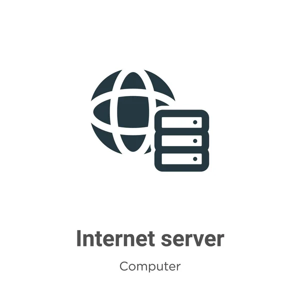 白い背景にInternet Serverベクトルのアイコン モバイルコンセプトとWebアプリのデザインのための現代的なコンピュータコレクションからフラットベクトルインターネットサーバーアイコン記号記号 — ストックベクタ