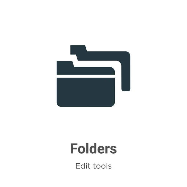 Folders Vector Icon White Background Flat Vector Folders Icon Symbol — Stock Vector