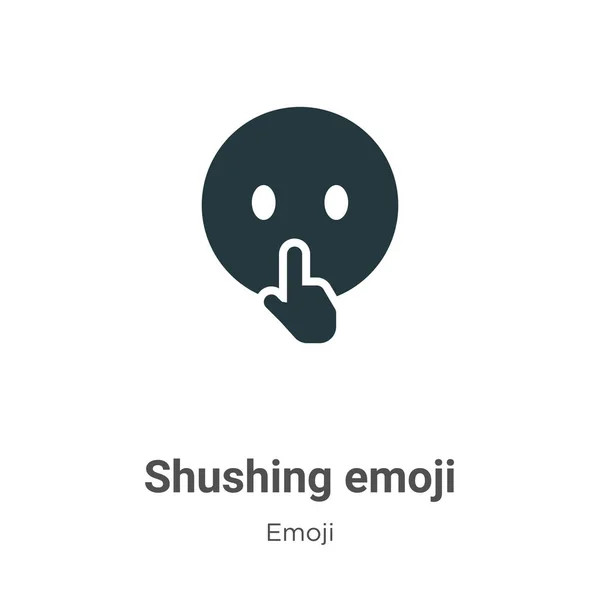 Shushing Emoji Vector Icon White Background Flat Vector Shushing Emoji — ストックベクタ