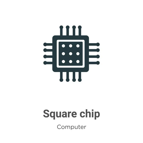 Icono Vectorial Del Chip Cuadrado Fondo Blanco Signo Icono Chip — Vector de stock