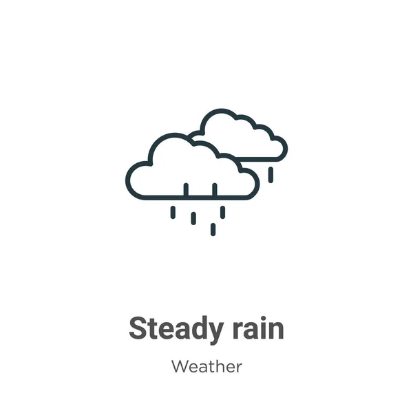 Steady Rain Outline Vector Icon Thin Line Black Steady Rain — 스톡 벡터