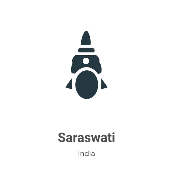 Icono Vectorial Saraswati Sobre Fondo Blanco Signo Icono Volante Saraswati — Vector de stock