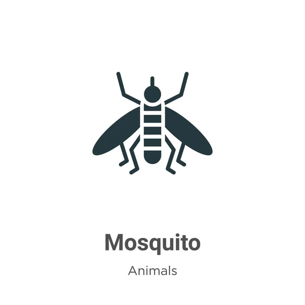 Mosquito vector icon on white background. Flat vector mosquito icon symbol sign from modern animals collection for mobile concept and web apps design. — Stock Vector