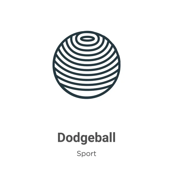Icona Vettoriale Del Profilo Del Dodgeball Linea Sottile Icona Nera — Vettoriale Stock