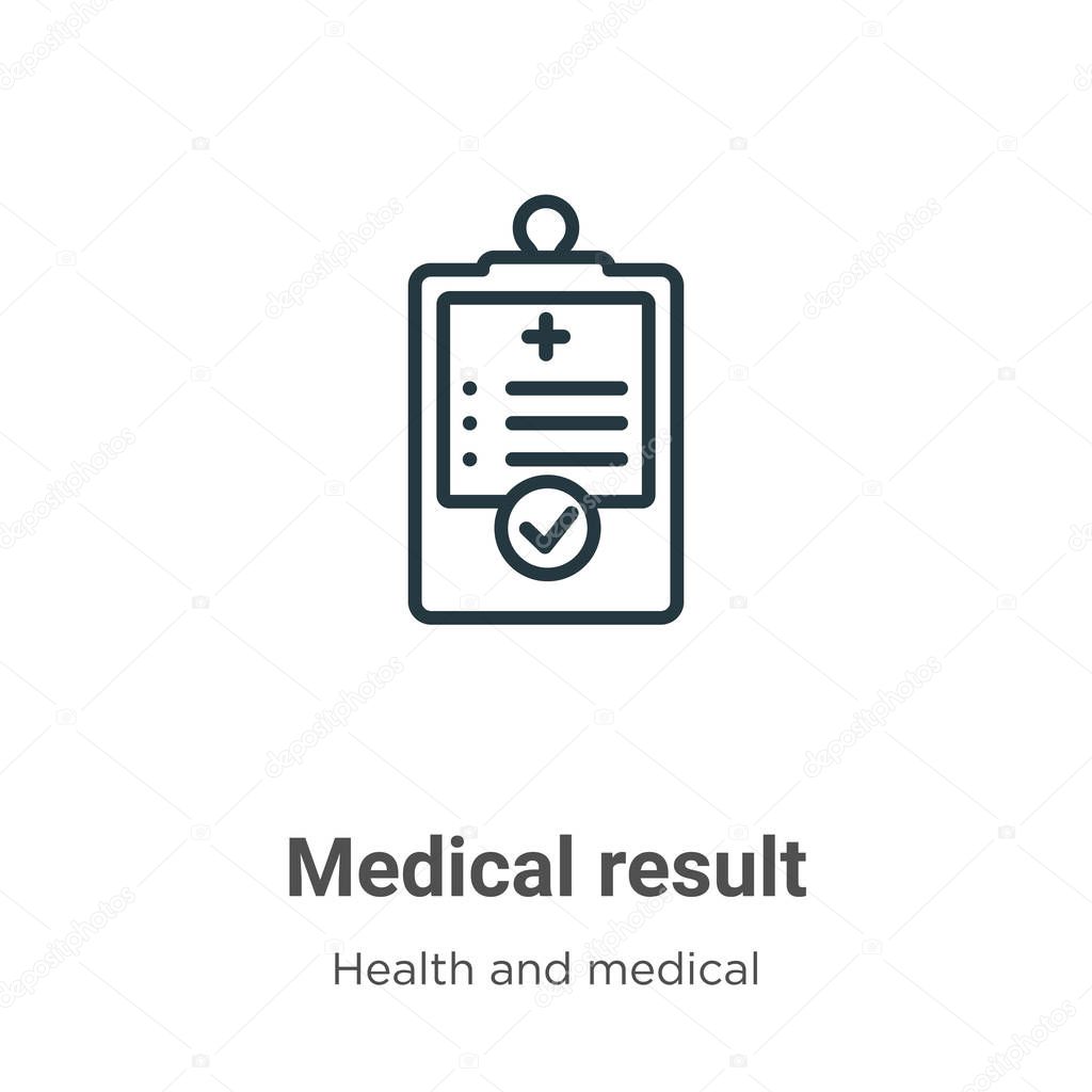 Medical result outline vector icon. Thin line black medical result icon, flat vector simple element illustration from editable health and medical concept isolated on white background