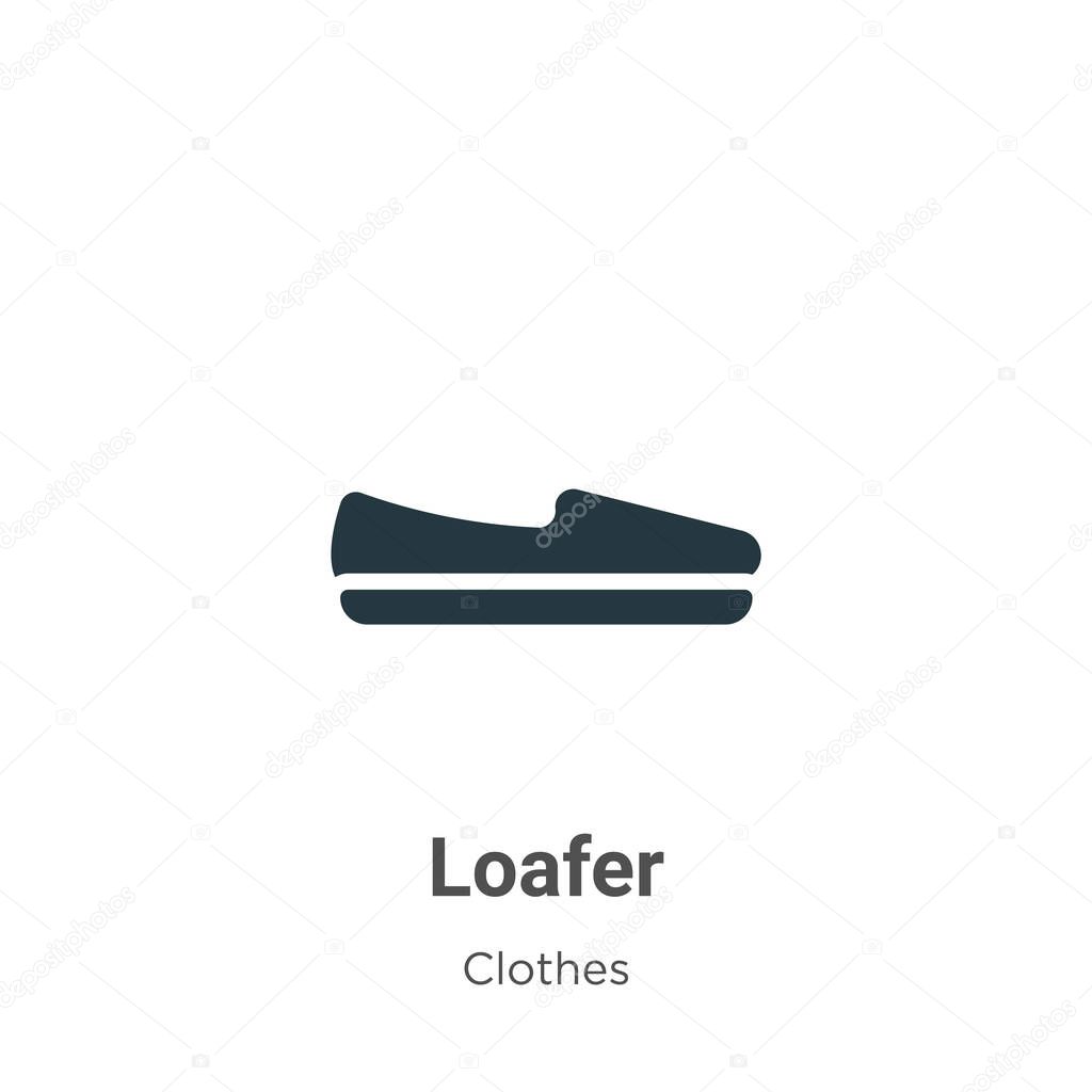 Loafer vector icon on white background. Flat vector loafer icon symbol sign from modern clothes collection for mobile concept and web apps design.