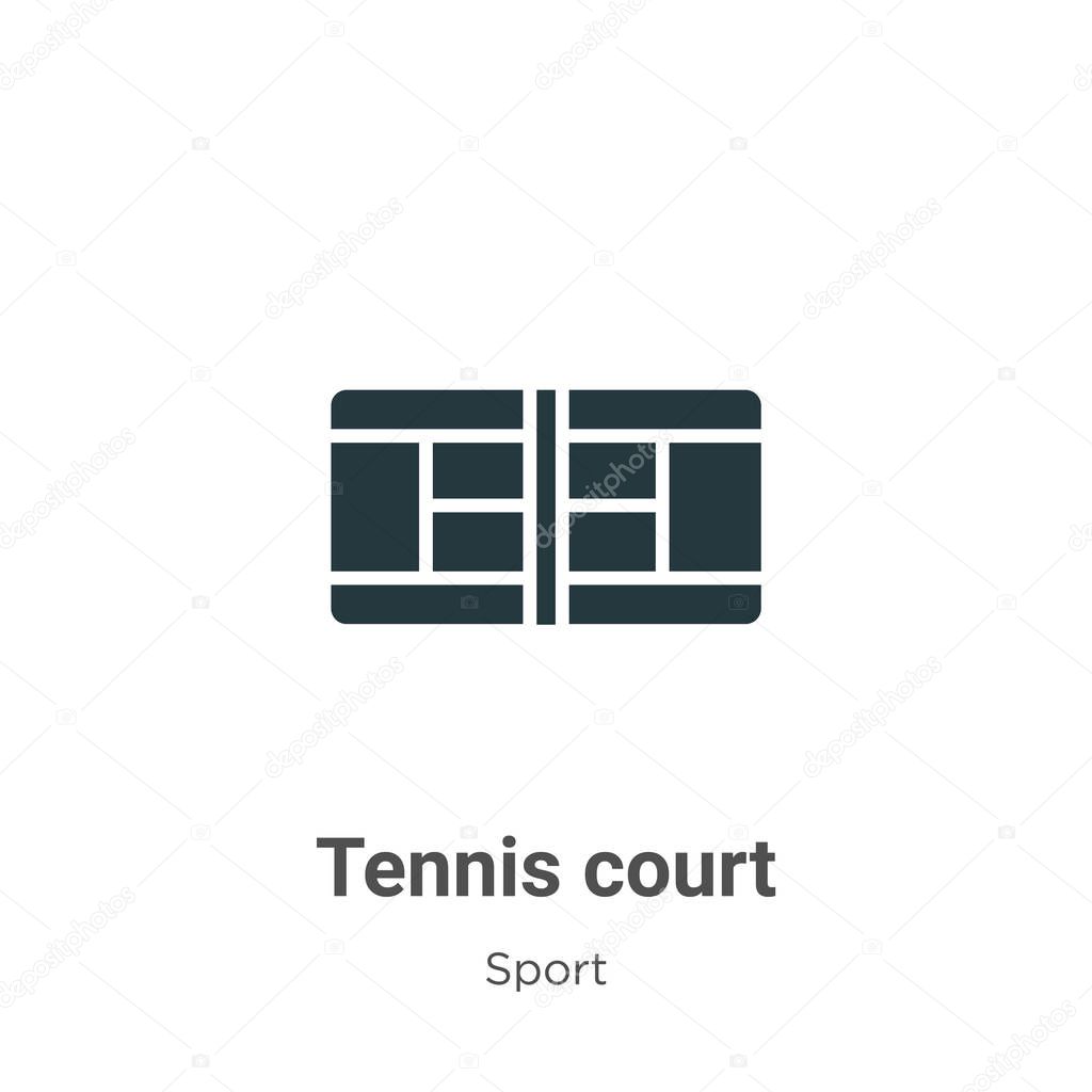 Tennis court glyph icon vector on white background. Flat vector tennis court icon symbol sign from modern sport collection for mobile concept and web apps design.