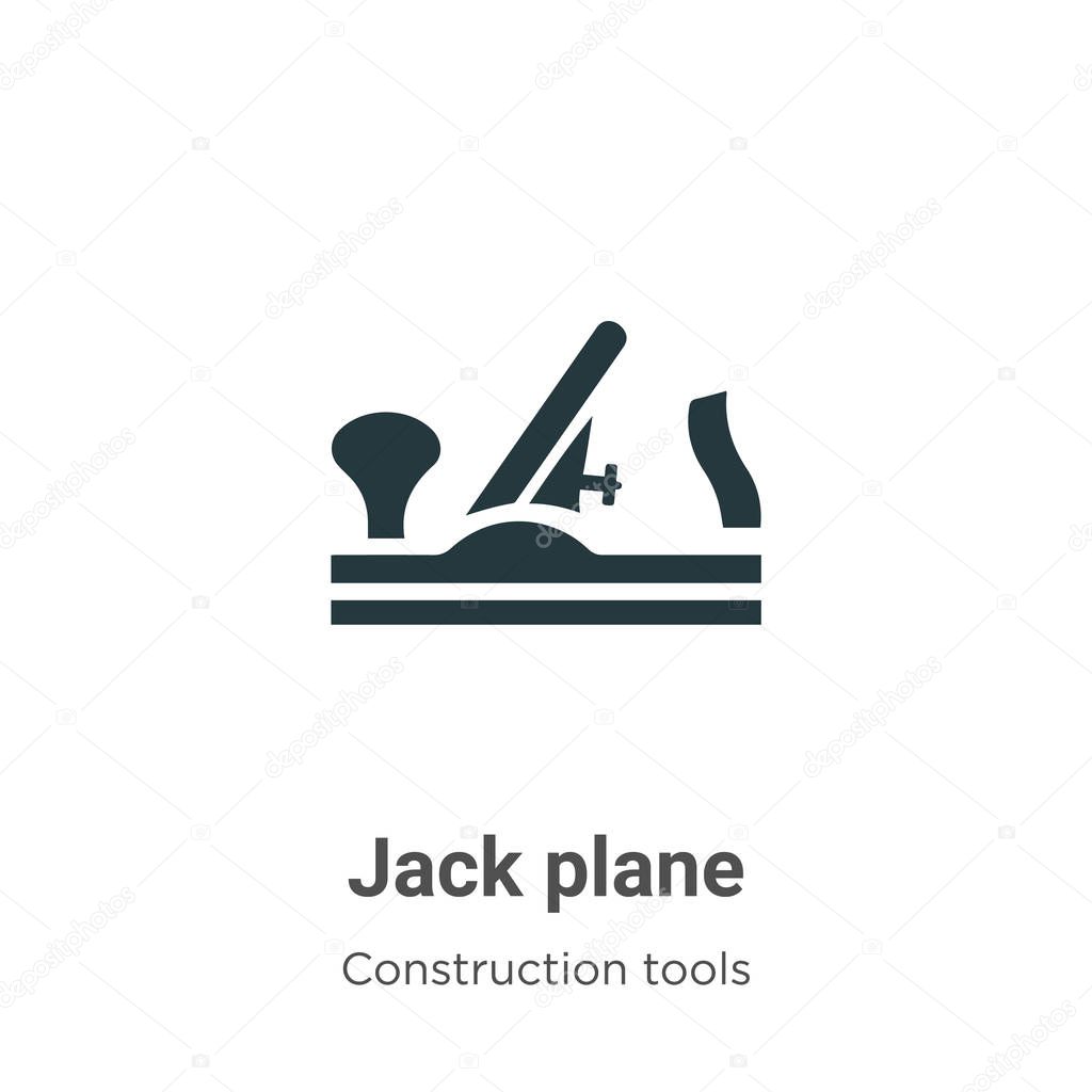 Jack plane vector icon on white background. Flat vector jack plane icon symbol sign from modern construction collection for mobile concept and web apps design.