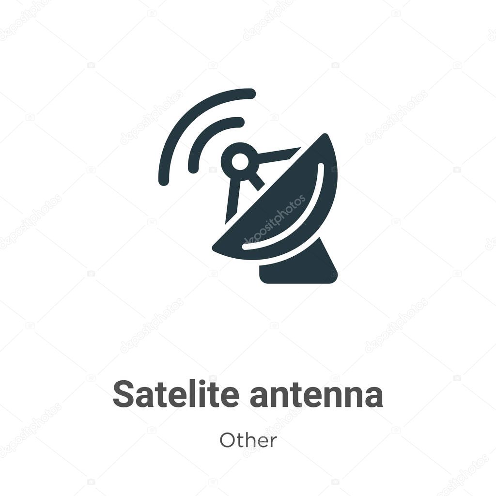 Satelite antenna glyph icon vector on white background. Flat vector satelite antenna icon symbol sign from modern other collection for mobile concept and web apps design.