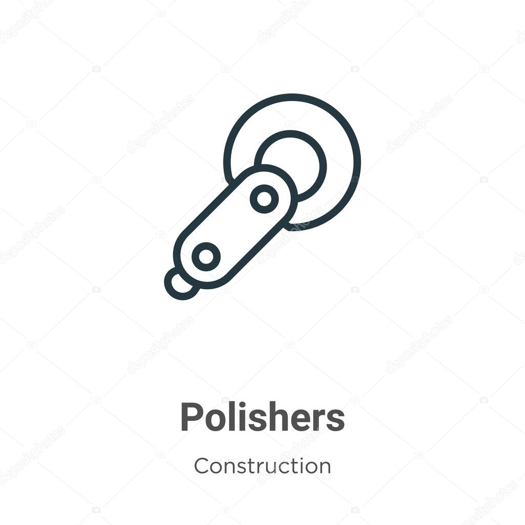 Polishers outline vector icon. Thin line black polishers icon, flat vector simple element illustration from editable construction concept isolated on white background