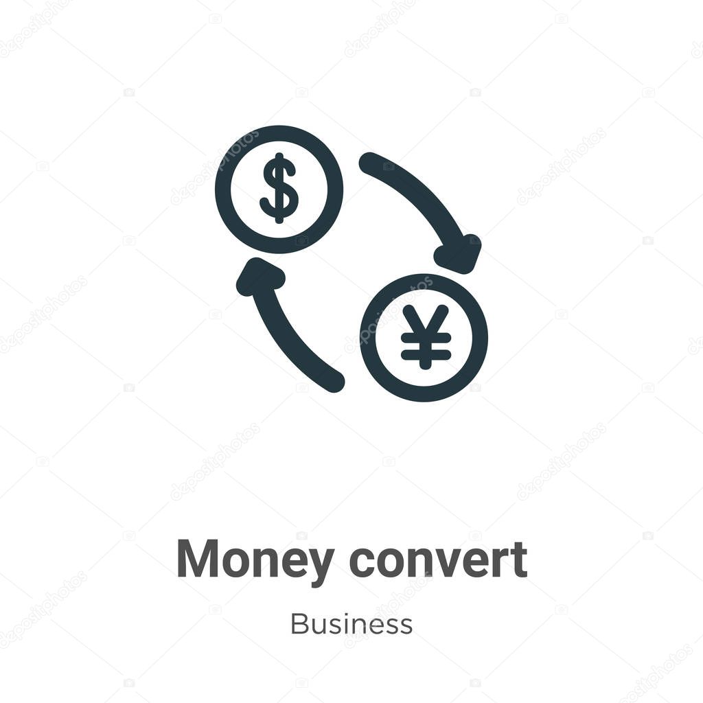 Money convert vector icon on white background. Flat vector money convert icon symbol sign from modern business collection for mobile concept and web apps design.