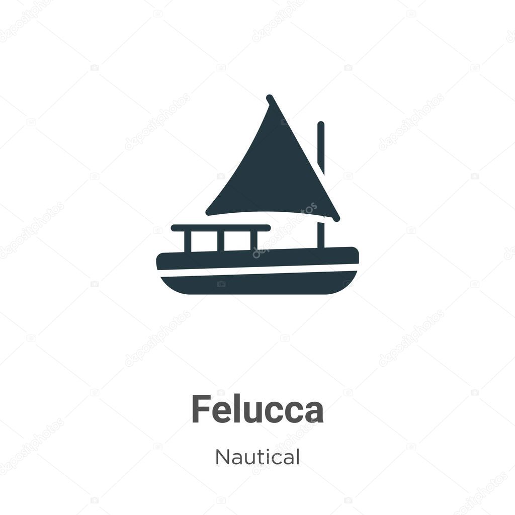 Felucca vector icon on white background. Flat vector felucca icon symbol sign from modern nautical collection for mobile concept and web apps design.