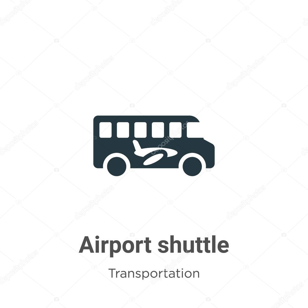 Airport shuttle glyph icon vector on white background. Flat vector airport shuttle icon symbol sign from modern transportation collection for mobile concept and web apps design.