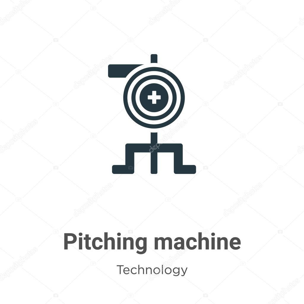 Pitching machine glyph icon vector on white background. Flat vector pitching machine icon symbol sign from modern technology collection for mobile concept and web apps design.