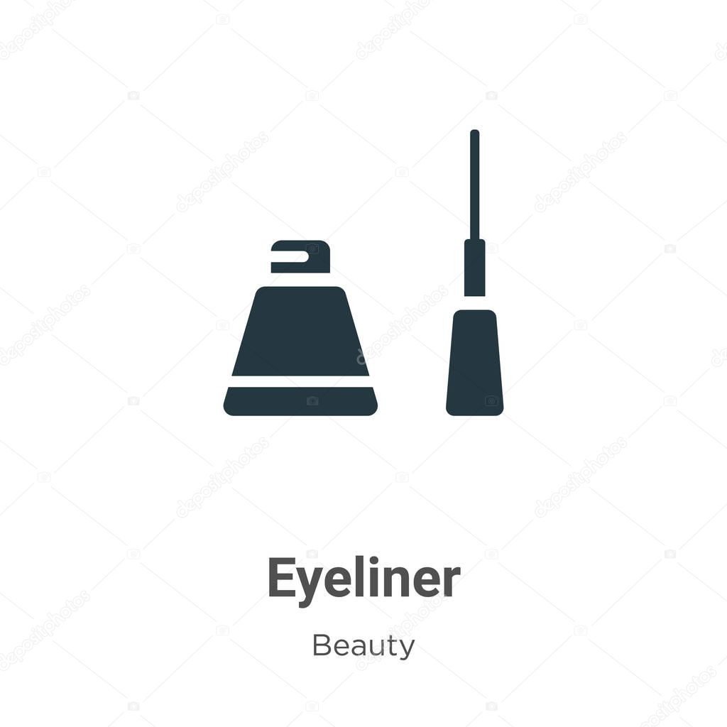 Eyeliner vector icon on white background. Flat vector eyeliner icon symbol sign from modern beauty collection for mobile concept and web apps design.
