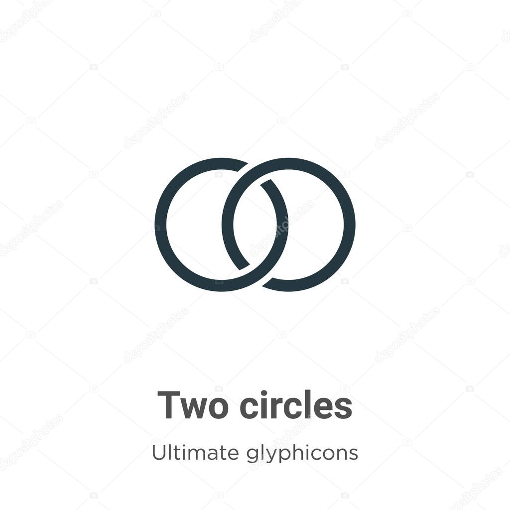 Two circles glyph icon vector on white background. Flat vector two circles icon symbol sign from modern ultimate glyphicons collection for mobile concept and web apps design.