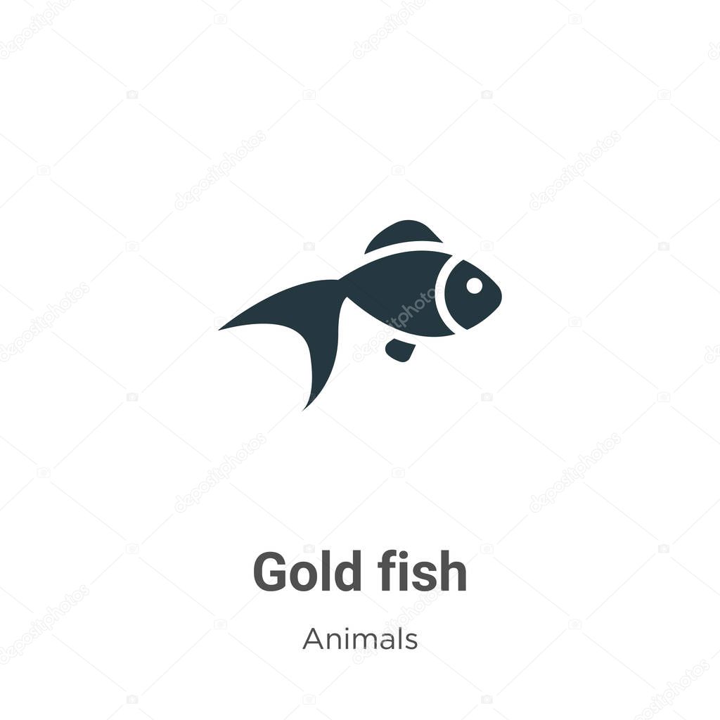 Gold fish vector icon on white background. Flat vector gold fish icon symbol sign from modern animals collection for mobile concept and web apps design.