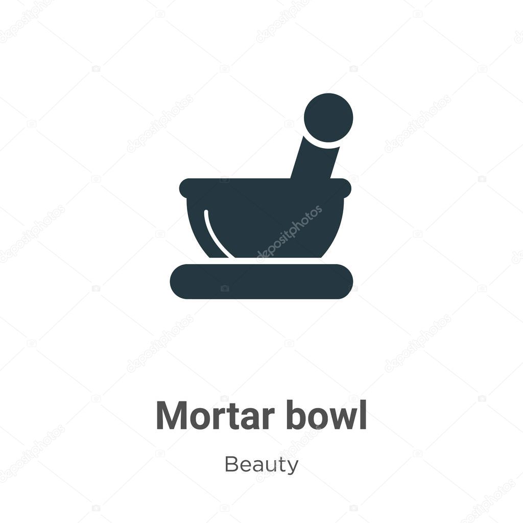 Mortar bowl vector icon on white background. Flat vector mortar bowl icon symbol sign from modern beauty collection for mobile concept and web apps design.