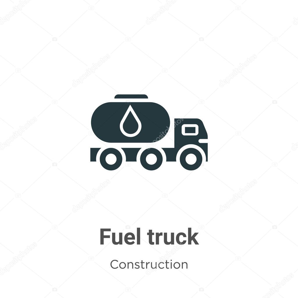Fuel truck vector icon on white background. Flat vector fuel truck icon symbol sign from modern construction collection for mobile concept and web apps design.