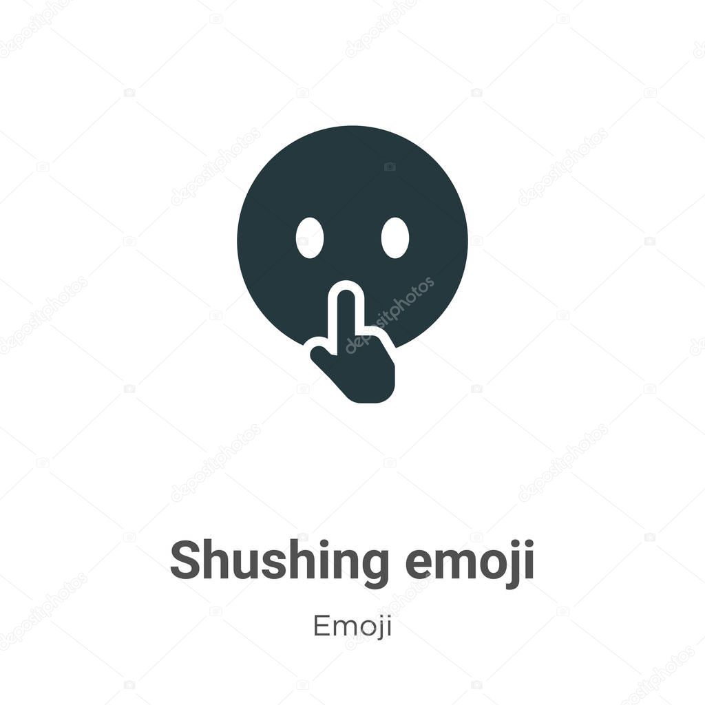 Shushing emoji vector icon on white background. Flat vector shushing emoji icon symbol sign from modern emoji collection for mobile concept and web apps design.