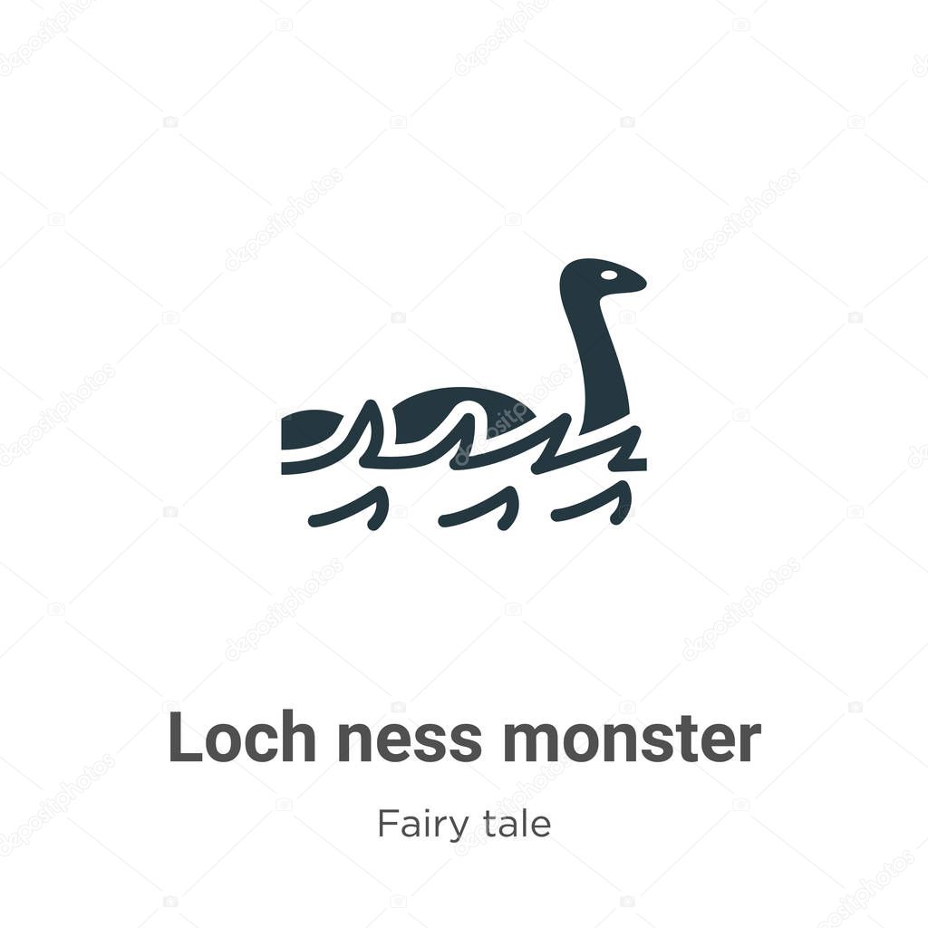 Loch ness monster vector icon on white background. Flat vector loch ness monster icon symbol sign from modern fairy tale collection for mobile concept and web apps design.