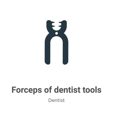 Beyaz arkaplanda dişçi aletleri vektör simgesi forsepsi. Mobil konsept ve web uygulamaları tasarımı için modern dişçi koleksiyonundan Düz vektör forseps simgesi işareti.