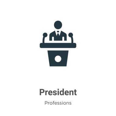 Beyaz arka planda başkan vektör simgesi. Mobil konsept ve web uygulamaları tasarımı için modern meslek koleksiyonundan düz vektör başkan simgesi işareti.