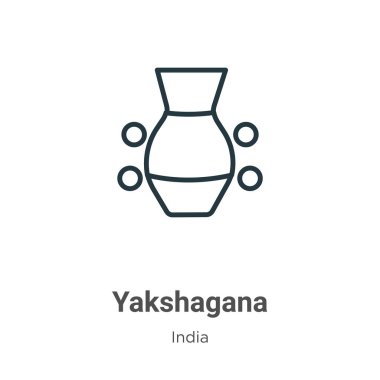 Yakshagana ana ana hat vektör simgesi. İnce çizgi siyah yakshagana simgesi, düz vektör basit element illüstrasyonu düzenlenebilir Hindistan kavramından izole edilmiş beyaz arkaplan