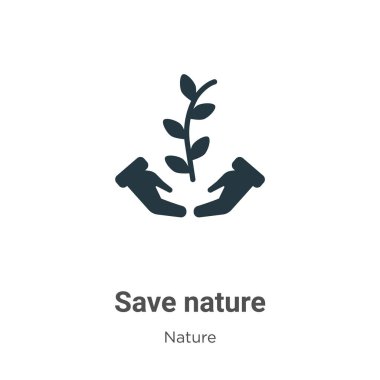 Doğa vektör simgesini beyaz arkaplana kaydet. Düz vektör, doğa simgesini mobil konsept ve web uygulamaları tasarımı için modern doğa koleksiyonundan kaydet.