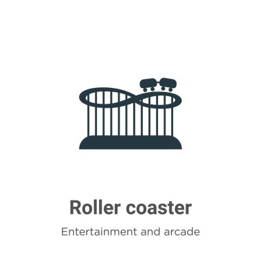 Beyaz arka planda hız treni vektör simgesi. Mobil konsept ve web uygulamaları tasarımı için modern eğlence ve oyun salonu koleksiyonundan düz vektör roller coaster simgesi işareti.