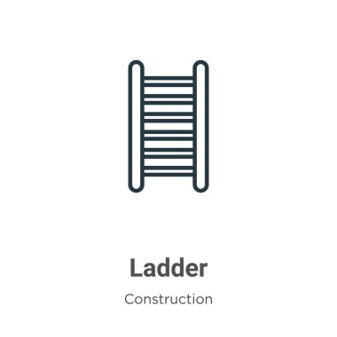 Ladder outline vector icon. Thin line black ladder icon, flat vector simple element illustration from editable construction concept isolated on white background