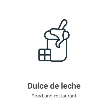 Dulce de leche outline vektör simgesi. İnce çizgi siyah dulce de leche simgesi, düz vektör basit element illüstrasyonu düzenlenebilir gıda ve restoran konsepti beyaz arka planda izole