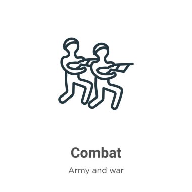Savaş ana hatları vektör simgesi. İnce çizgi siyah savaş ikonu, düz vektör basit element çizimi düzenlenebilir ordudan ve beyaz arka planda izole edilmiş savaş konseptinden